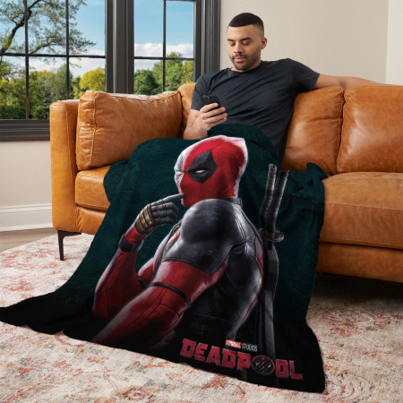 Deadpool Hey There Marvel Studios Silk Throw Blanket